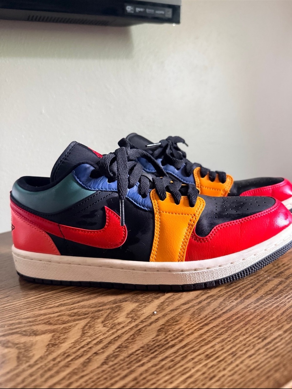 Nike Multicolor Low-Top Sneakers - Red, Yellow, Blue, Green, Black